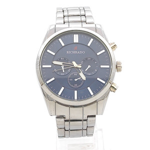 Мъжки часовник RichRado с метална верижка сребристо и син циферблат
