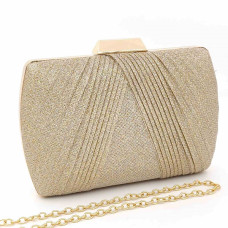 Абитуриентска чанта златиста с брокат твърда