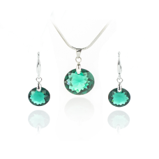 Колие и обеци SWAROVSKI Emerald кръг 