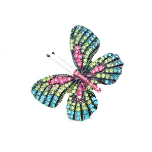 Брошка за дреха пеперуда цветна