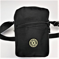 Черна мъжка чанта от плат за през рамо-евтина