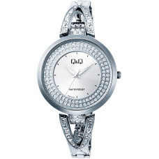 Дамски часовник сребрист с камъни Q&Q - F03A-002PY