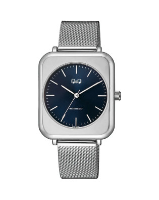 Дамски часовник метален сребрист с квадратен корпус Q&Q-Q40B-004PY
