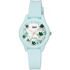 Дамски аналогов часовник с цветя Q&Q-V01A-010VY