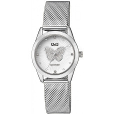 Дамски часовник Q&Q с пеперуда в сребрист цвят Q&Q - QZ93J201Y