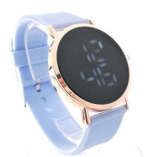 Дамски смарт часовник със синя силиконова каишка