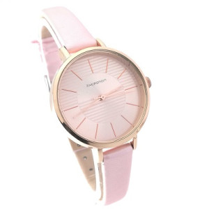 Евтин дамски часовник с тънка розова каишка