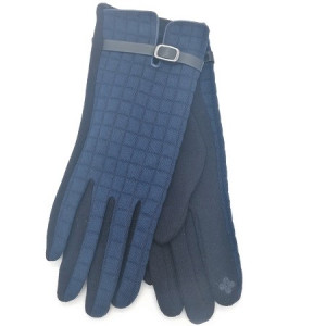 Дамски ръкавици в синьо с пет пръста
