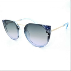 Дамски слънчеви очила със златиста рамка и свело сини стъкла