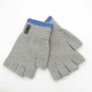 Мъжки зимни ръкавици без пръсти в светло сиво