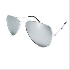 Мъжки слънчеви очила огледални авиатор, бъбрек, сребристи