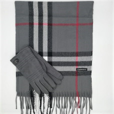 Луксозен мъжки комплект-Burberry-шал и ръкавици
