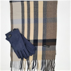 Мъжки кашмирен шал и ръкавици подаръчен комплект