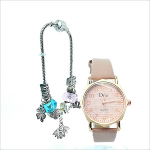 Евтин дамски часовник и гривна