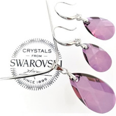 Бижута с кристали SWAROVSKI Drop 6106/22/16+Lilac