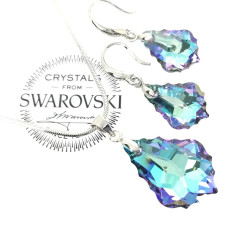 Бижута SWAROVSKI CRYSTAL комплект колие и обеци Baroque-Vitral Light