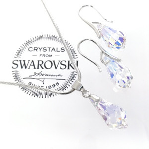 Комплект от кристали SWAROVSKI колие и обеци Sparkle Ball AB