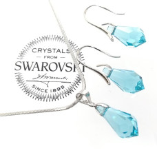 Комплект от кристали Swarovski Sparkle Ball обеци и колие  Light Turquise