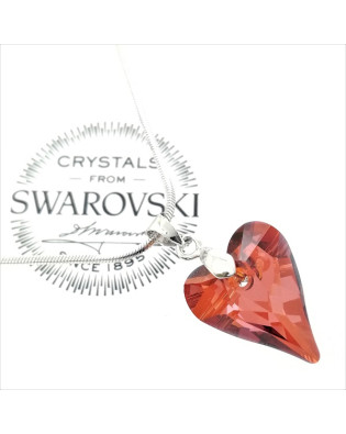 Червено дамско колие във формата на сърце-Red magma