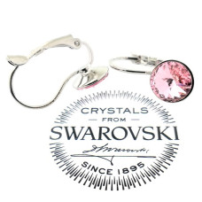 Висящи обеци SWAROVSKI на панта RIVOLI Light Rose-Розови
