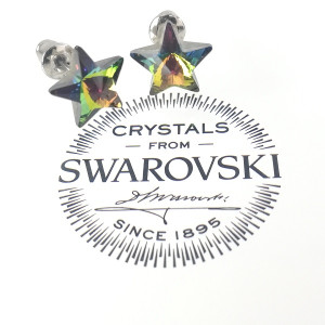 Малки обеци на винт с кристали Сваровски- Vitral Medium-Звезда