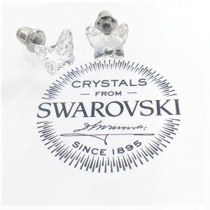Обеци Swarovski BUTTERFLY Crystal 8мм-бял