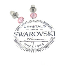 Розови детски обеци с кристали Swarovski